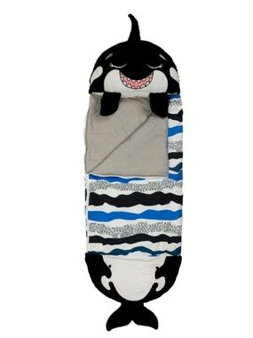 Happy Nappers Orca Whale Kids Sleeping Bag - Black, White & Blue